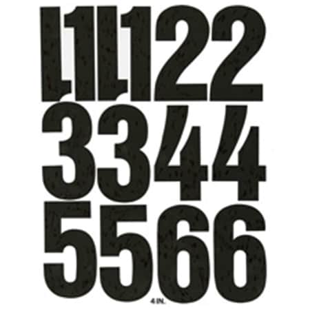 Chartpak Vinyl Numbers, Adhesive, 21 Numbers, 6 in., Black CH463885